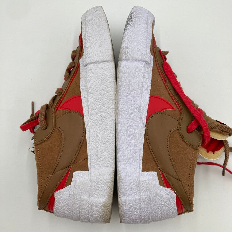 【中古品】【メンズ】 NIKE ナイキ SACAI×NIKE/DD1877-200/BLAZER LOW BRITISH TAN 160-250220-NS-1-iwa サイズ：29.5 カラー：ホワイト レッド ブラウン 万代Net店