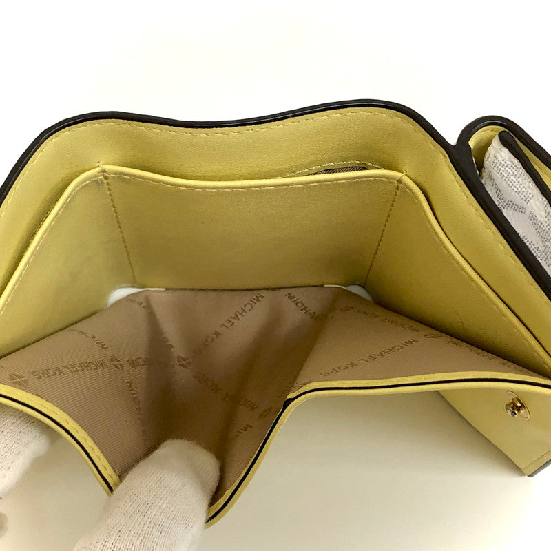 【現状渡し品】【レディース】 Michael Kors マイケルコース 35T0GFTP0B 三つ折り財布 コンパクトウォレット ミニ財布 181-250703-rs-02-fur カラー：レモンイエロー/アイボリー系 万代Net店