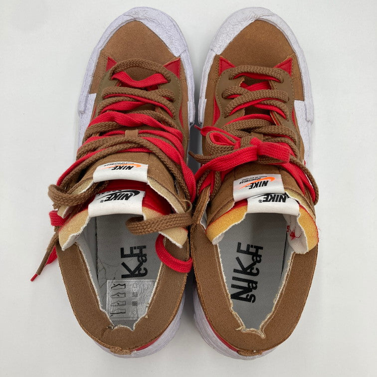 【中古品】【メンズ】 NIKE ナイキ SACAI×NIKE/DD1877-200/BLAZER LOW BRITISH TAN 160-250220-NS-1-iwa サイズ：29.5 カラー：ホワイト レッド ブラウン 万代Net店