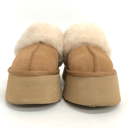 【中古品】【レディース】 UGG アグ FUNKETTE 1113474 プラットフォーム スリッポン ロゴストラップ ムートン サンダル ファー 厚底 シューズ 靴 167-260612-rs-06-fur サイズ：24.0cm US7 カラー：ベージュ・ブラウン系 万代Net店