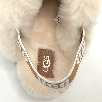【中古品】【レディース】 UGG アグ FUNKETTE 1113474 プラットフォーム スリッポン ロゴストラップ ムートン サンダル ファー 厚底 シューズ 靴 167-260612-rs-06-fur サイズ：24.0cm US7 カラー：ベージュ・ブラウン系 万代Net店