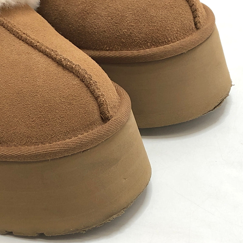 【中古品】【レディース】 UGG アグ FUNKETTE 1113474 プラットフォーム スリッポン ロゴストラップ ムートン サンダル ファー 厚底 シューズ 靴 167-260612-rs-06-fur サイズ：24.0cm US7 カラー：ベージュ・ブラウン系 万代Net店