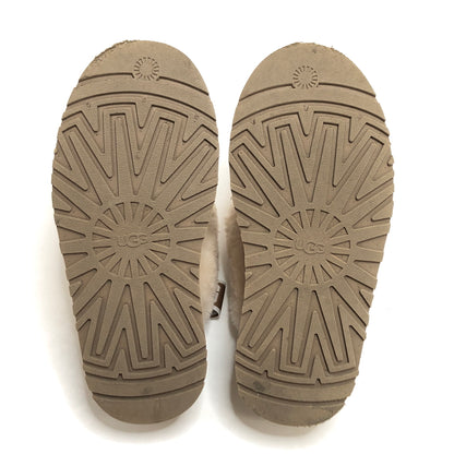【中古品】【レディース】 UGG アグ FUNKETTE 1113474 プラットフォーム スリッポン ロゴストラップ ムートン サンダル ファー 厚底 シューズ 靴 167-260612-rs-06-fur サイズ：24.0cm US7 カラー：ベージュ・ブラウン系 万代Net店