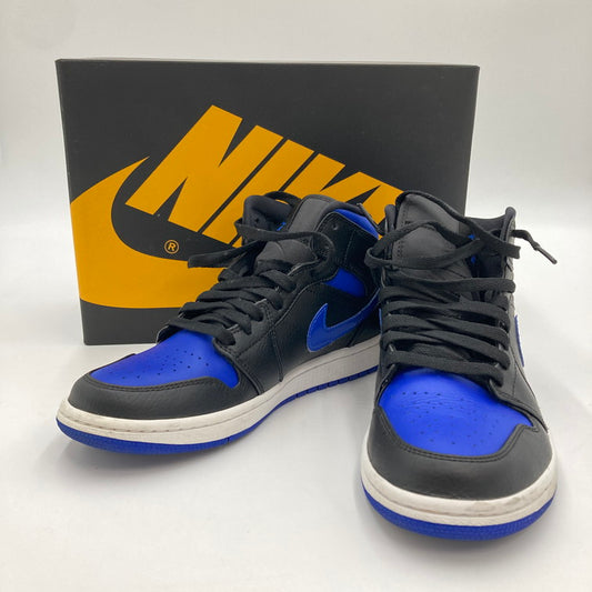 【中古品】【メンズ】 NIKE ナイキ 【箱別注意】554724-068/AIR JORDAN 1 MID BLACK BLUE 靴 スニーカー 160-250220-NS-2-iwa サイズ：25.5 カラー：ブラック ブルー ホワイト 万代Net店