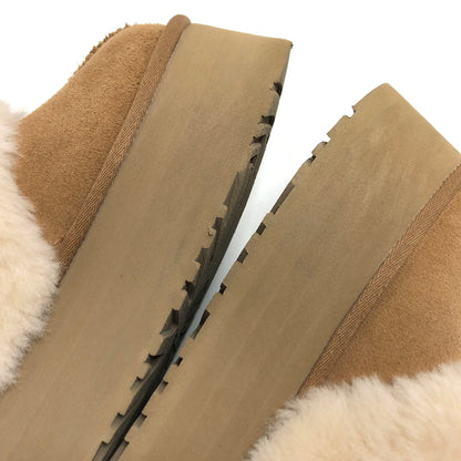 【中古品】【レディース】 UGG アグ FUNKETTE 1113474 プラットフォーム スリッポン ロゴストラップ ムートン サンダル ファー 厚底 シューズ 靴 167-260612-rs-06-fur サイズ：24.0cm US7 カラー：ベージュ・ブラウン系 万代Net店