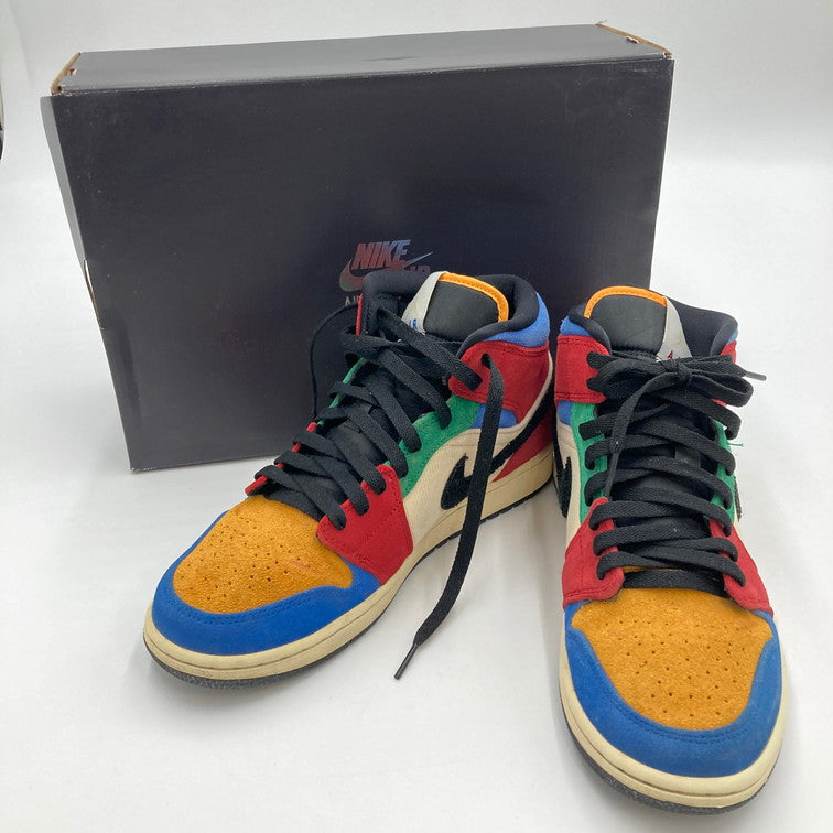 【中古品】【メンズ】 NIKE ナイキ 【箱別注意】BLUE THE GREAT×NIKE/CU2805-100/AIR JORDAN 1 MID FEARLESS MULTI 靴 スニーカー 160-250220-NS-4-iwa サイズ：26.5 カラー：マルチカラー 万代Net店