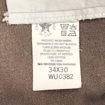 【中古品】【メンズ】 CARHARTT カーハート DUCK WORK PANTS WU0382 ダックワークパンツ ボトムス 古着 157-260825-rs-09-fur サイズ：34×30 カラー：ブラウン 万代Net店