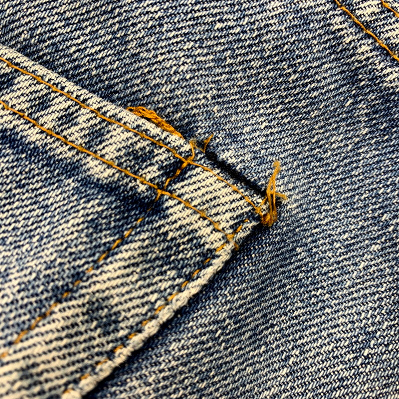 【現状渡し品】【メンズ】 Levi's リーバイス 刻印6 SMALL-E スモール-E 不均等V バックポケット 裾チェーン 黒カン 赤耳 501 DENIM PANTS デニム パンツ ズボン ボトムス 157-250617-ya-05-izu サイズ：34×36 カラー：ライトインディゴ 万代Net店