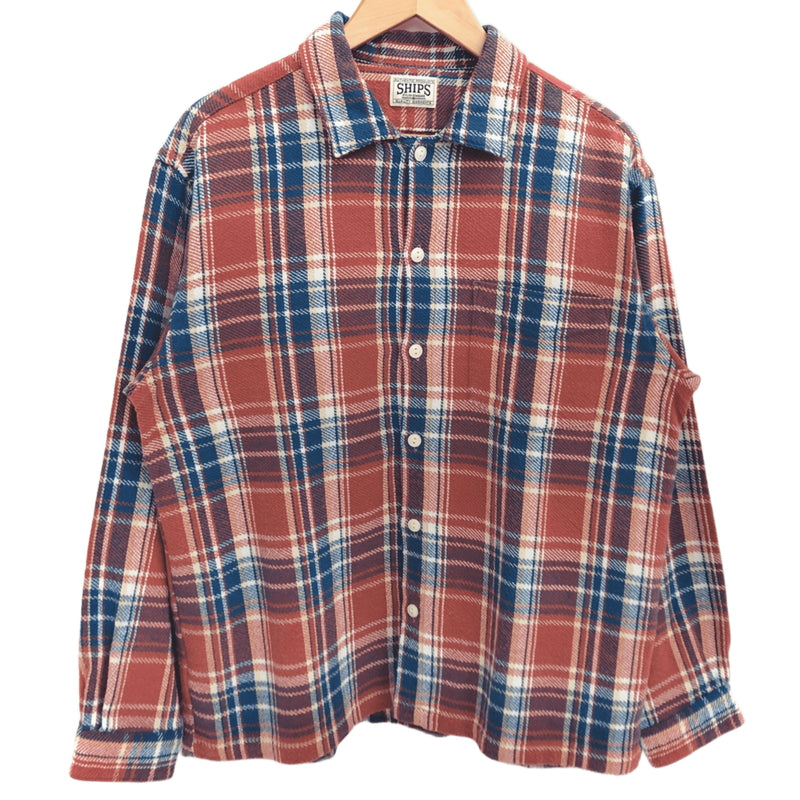 【中古品】【メンズ】 SHIPS シップス AUTHENTIC FLANNEL LS SHIRT 111-16-0067 フランネルシャツ チェックシャツ 長袖 トップス 147-260615-rs-01-fur サイズ：表記なし カラー：レッド/ブルー系 万代Net店