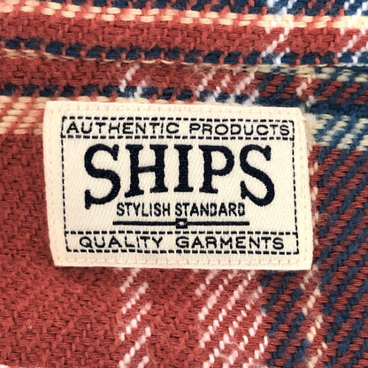 【中古品】【メンズ】 SHIPS シップス AUTHENTIC FLANNEL LS SHIRT 111-16-0067 フランネルシャツ チェックシャツ 長袖 トップス 147-260615-rs-01-fur サイズ：表記なし カラー：レッド/ブルー系 万代Net店