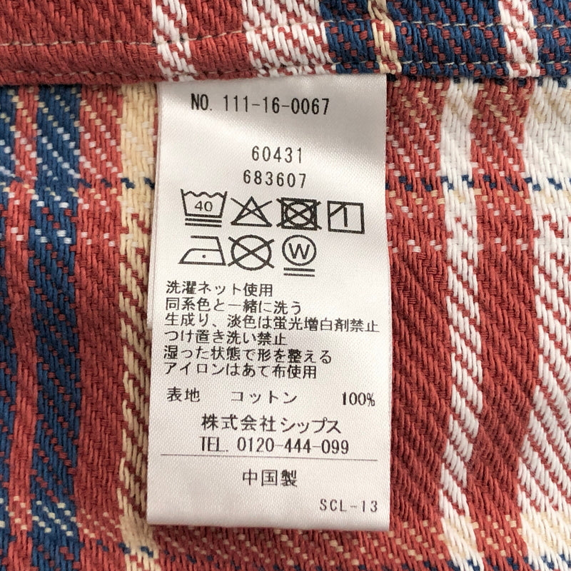 【中古品】【メンズ】 SHIPS シップス AUTHENTIC FLANNEL LS SHIRT 111-16-0067 フランネルシャツ チェックシャツ 長袖 トップス 147-260615-rs-01-fur サイズ：表記なし カラー：レッド/ブルー系 万代Net店