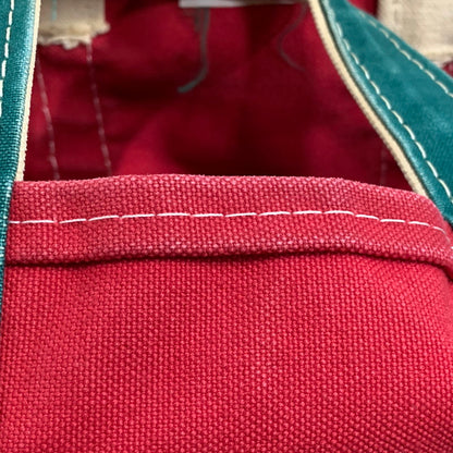 【中古品】【メンズ/レディース】 L.L.Bean エルエルビーン 90S カタディンロゴ トートバッグ カバン 鞄 188-251217-kh-01-izu カラー：レッド×グリーン 万代Net店