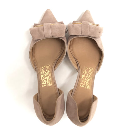 【現状渡し品】【レディース】 FERRAGAMO フェラガモ POINTED-TOE PUMPS RF33051C ポインテッドトゥ・パンプス シューズ 靴 167-260826-rs-07-fur サイズ：4 1/2(約22.0cm相当) カラー：ピンクベージュ 万代Net店