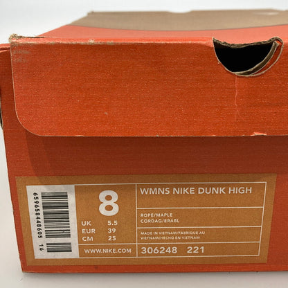 【中古品】【レディース】 NIKE ナイキ 306248-221 2003年製 WMNS DUNK HIGH ROPE MAPLE スニーカー 160-251206-WA-04-iwa サイズ：25cm カラー：ROPE/MAPLE 万代Net店
