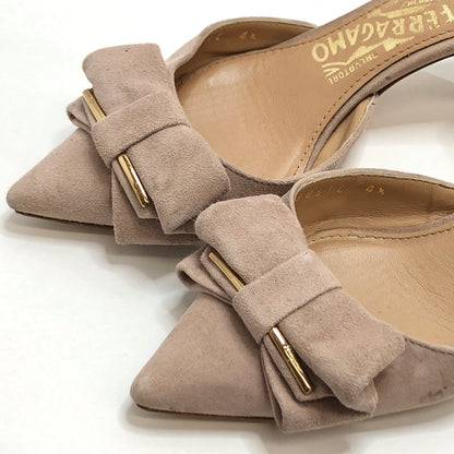 【現状渡し品】【レディース】 FERRAGAMO フェラガモ POINTED-TOE PUMPS RF33051C ポインテッドトゥ・パンプス シューズ 靴 167-260826-rs-07-fur サイズ：4 1/2(約22.0cm相当) カラー：ピンクベージュ 万代Net店