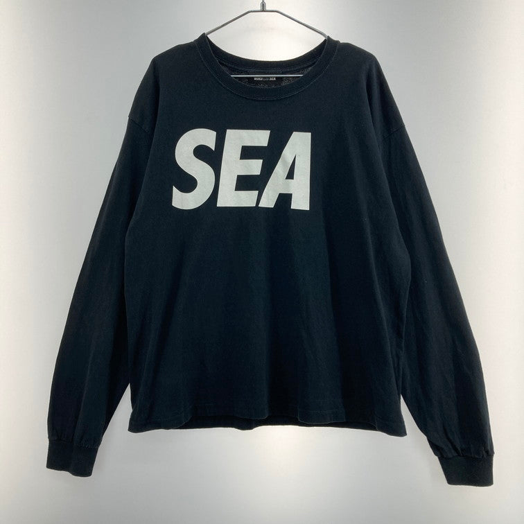 【中古品】【メンズ】 WIND AND SEA ロゴT BLACK 長袖 Tシャツ ロンT 147-260311-WA-10-iwa サイズ：不明 カラー：ブラック 万代Net店