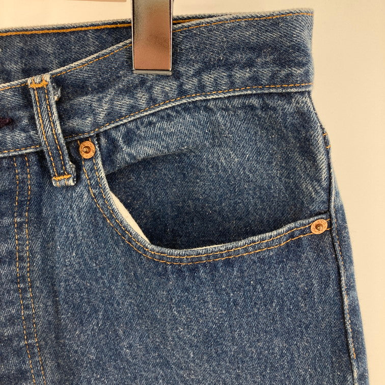 【中古品】【メンズ】 Levi's リーバイス 501-0000 刻印515 ナイロンフットボタン SMALL E USA製 80s デニムパンツ ジーンズ 157-250221-OR-04-iwa サイズ：W32 L36 カラー：ネイビー系 万代Net店