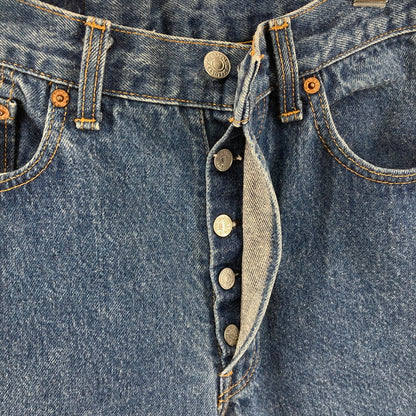 【中古品】【メンズ】 Levi's リーバイス 501-0000 刻印515 ナイロンフットボタン SMALL E USA製 80s デニムパンツ ジーンズ 157-250221-OR-04-iwa サイズ：W32 L36 カラー：ネイビー系 万代Net店