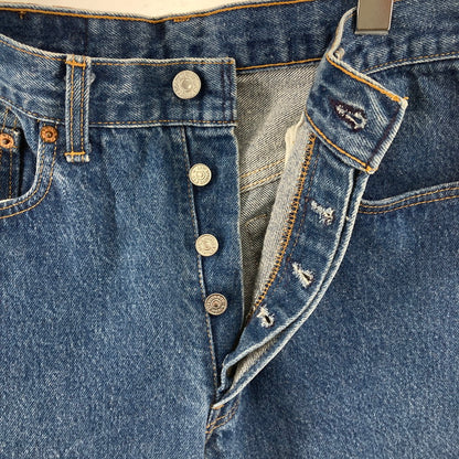 【中古品】【メンズ】 Levi's リーバイス 501-0000 刻印515 ナイロンフットボタン SMALL E USA製 80s デニムパンツ ジーンズ 157-250221-OR-04-iwa サイズ：W32 L36 カラー：ネイビー系 万代Net店