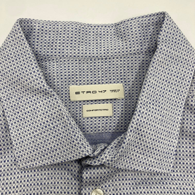 【中古品】【メンズ】 ETRO エトロ Yシャツ ワイシャツ レギュラー カラーシャツ 長袖シャツ 襟付きシャツ 141-250221-OR-05-iwa サイズ：イタリア47 カラー：ブルー/ホワイト系 万代Net店