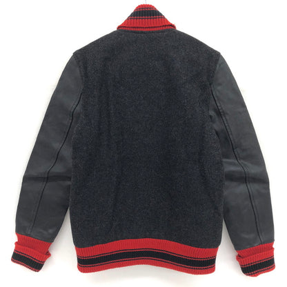 【現状渡し品】【メンズ】 Magine マージン STADIUM JACKET 844-06 スタジアムジャケット スタジャン 牛革 140-241105-rs-05-fur サイズ：46 カラー：ブラック/レッド 万代Net店