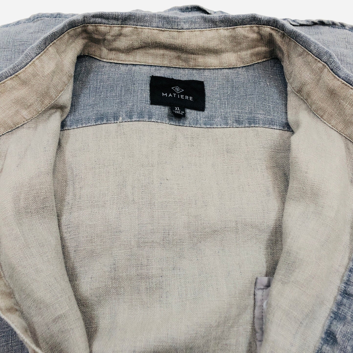 【現状渡し品】【メンズ】 MATIERE マティエール 半袖シャツ カジュアルシャツ トップス 145-251105-hn-09-fur サイズ：XL カラー：ブルー系 万代Net店