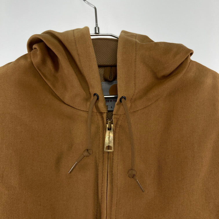 【中古品】【メンズ】 Carhartt カーハート J131-BRN ダックアクティブジャケット ダックジャケット フードジャケット ブルゾン ワークジャケット 147-250225-OR-03-iwa サイズ：L カラー：ブラウン系 万代Net店