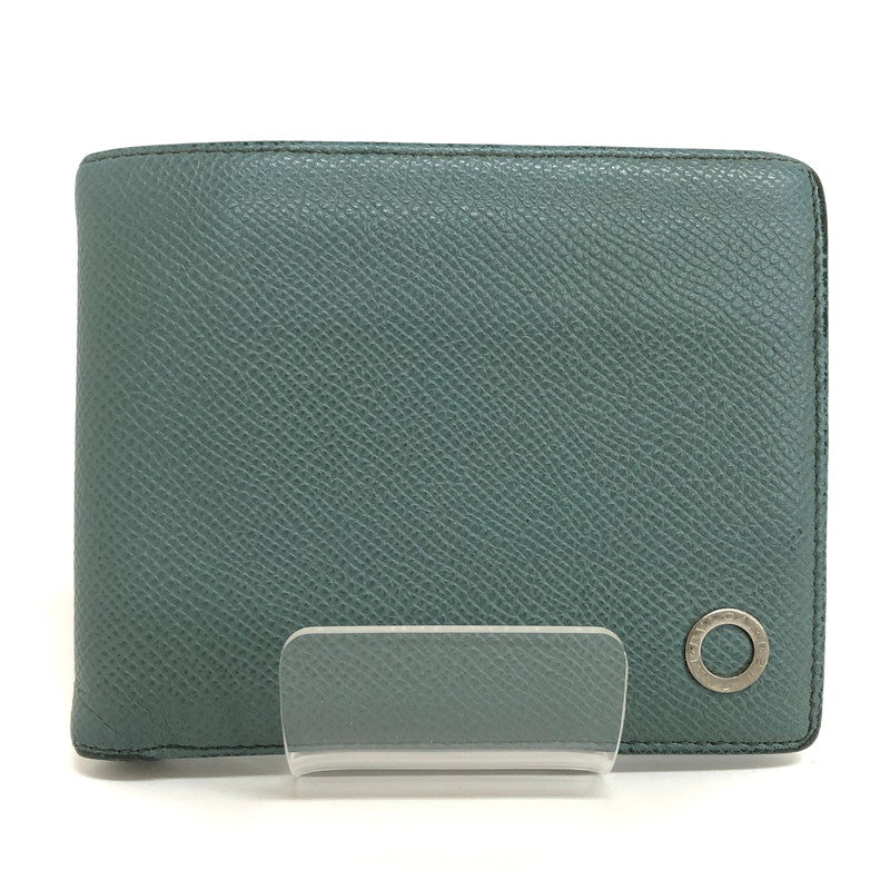 【現状渡し品】【メンズ/レディース】 BVLGARI ブルガリ 285216 二つ折り財布 コンパクトウォレット レザー 181-250704-rs-07-fur カラー：ブルー・グレー系 万代Net店