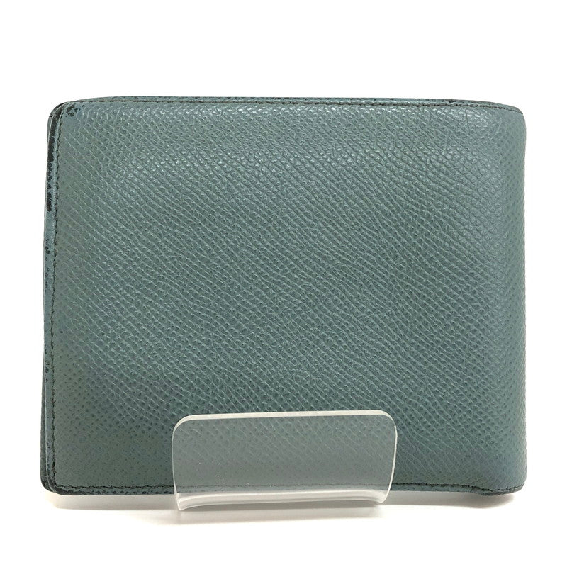 【現状渡し品】【メンズ/レディース】 BVLGARI ブルガリ 285216 二つ折り財布 コンパクトウォレット レザー 181-250704-rs-07-fur カラー：ブルー・グレー系 万代Net店