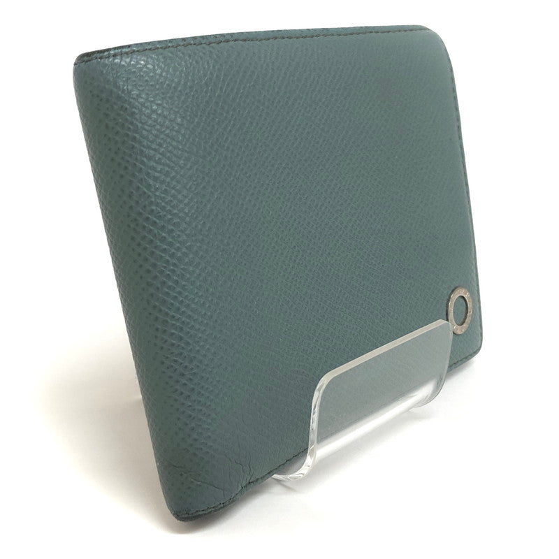 【現状渡し品】【メンズ/レディース】 BVLGARI ブルガリ 285216 二つ折り財布 コンパクトウォレット レザー 181-250704-rs-07-fur カラー：ブルー・グレー系 万代Net店