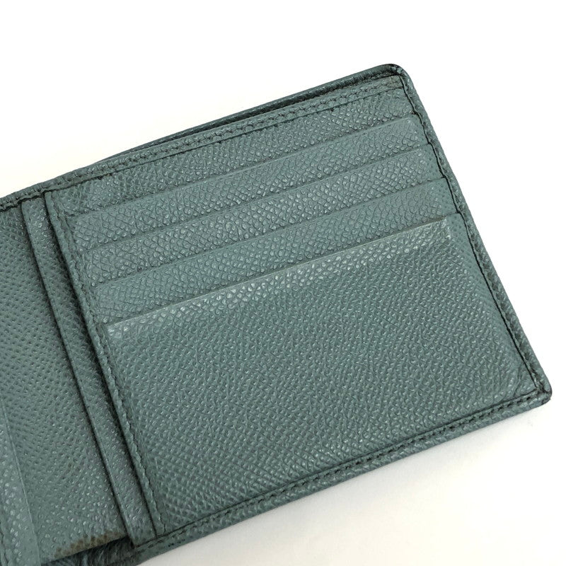【現状渡し品】【メンズ/レディース】 BVLGARI ブルガリ 285216 二つ折り財布 コンパクトウォレット レザー 181-250704-rs-07-fur カラー：ブルー・グレー系 万代Net店