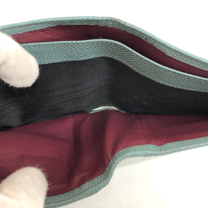 【現状渡し品】【メンズ/レディース】 BVLGARI ブルガリ 285216 二つ折り財布 コンパクトウォレット レザー 181-250704-rs-07-fur カラー：ブルー・グレー系 万代Net店