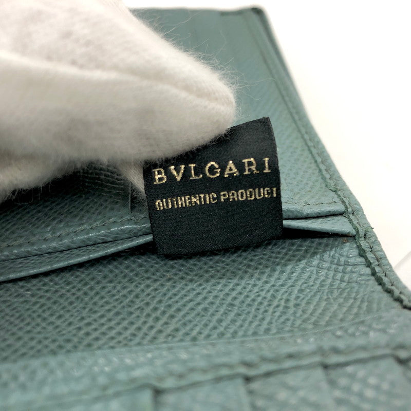 【現状渡し品】【メンズ/レディース】 BVLGARI ブルガリ 285216 二つ折り財布 コンパクトウォレット レザー 181-250704-rs-07-fur カラー：ブルー・グレー系 万代Net店