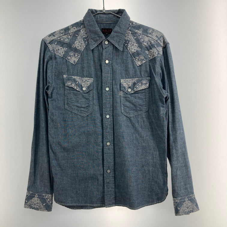 【中古品】【メンズ】 R.J.B アールジェイビー デニムウエスタンシャツ 145-260314-WA-03-iwa サイズ：38 万代Net店