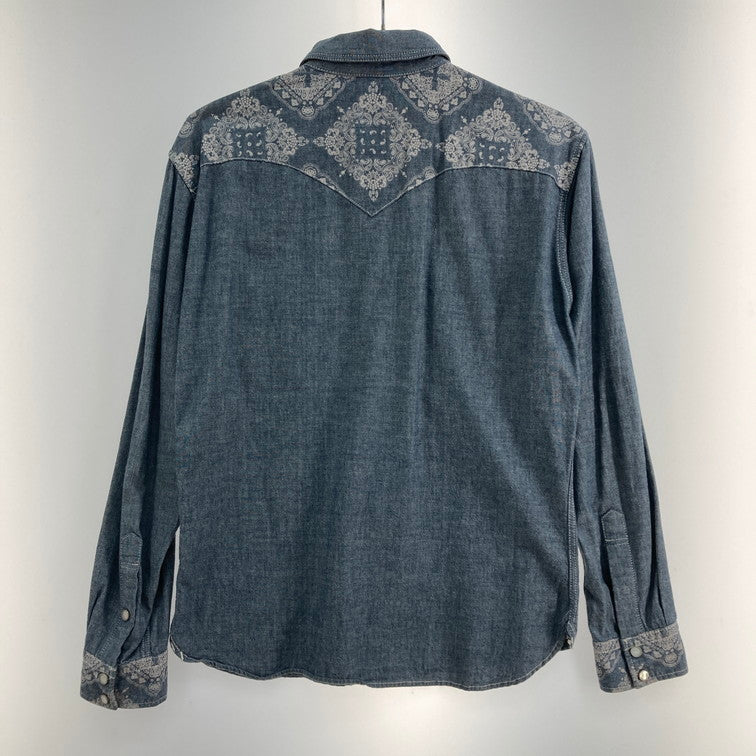 【中古品】【メンズ】 R.J.B アールジェイビー デニムウエスタンシャツ 145-260314-WA-03-iwa サイズ：38 万代Net店