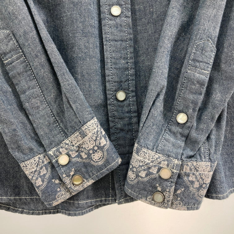 【中古品】【メンズ】 R.J.B アールジェイビー デニムウエスタンシャツ 145-260314-WA-03-iwa サイズ：38 万代Net店