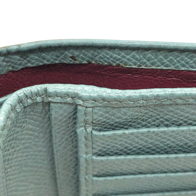 【現状渡し品】【メンズ/レディース】 BVLGARI ブルガリ 285216 二つ折り財布 コンパクトウォレット レザー 181-250704-rs-07-fur カラー：ブルー・グレー系 万代Net店