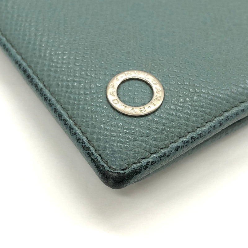 【現状渡し品】【メンズ/レディース】 BVLGARI ブルガリ 285216 二つ折り財布 コンパクトウォレット レザー 181-250704-rs-07-fur カラー：ブルー・グレー系 万代Net店