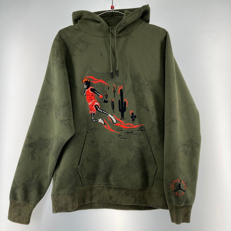 【中古品】【メンズ】 NIKE ナイキ × トラヴィススコット TRAVIS SCOTT CN3422-222 JORDAN WASHED SUEDE HOODIE フードジャケット パーカー  148-250225-OR-04-iwa サイズ：M カラー：カーキ系 万代Net店