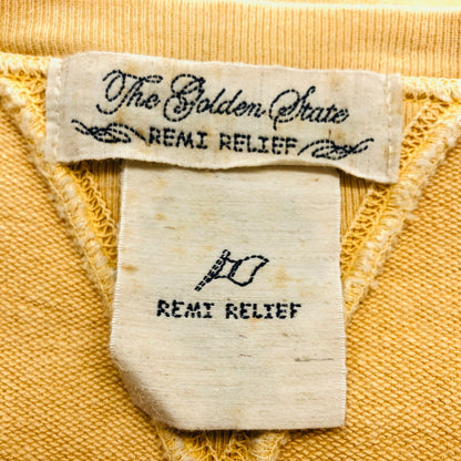 【現状渡し品】【メンズ】 REMI RELIEF レミレリーフ ロゴスウェット トレーナー 長袖 トップス 140-250305-hn-03-fur サイズ：M カラー：イエロー 万代Net店