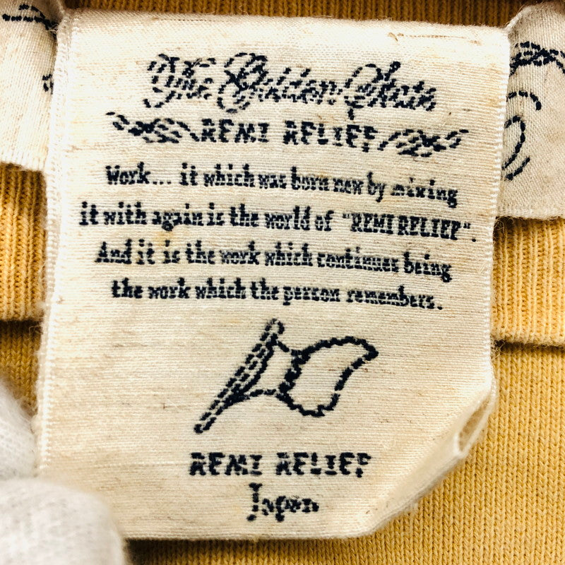 【現状渡し品】【メンズ】 REMI RELIEF レミレリーフ ロゴスウェット トレーナー 長袖 トップス 140-250305-hn-03-fur サイズ：M カラー：イエロー 万代Net店