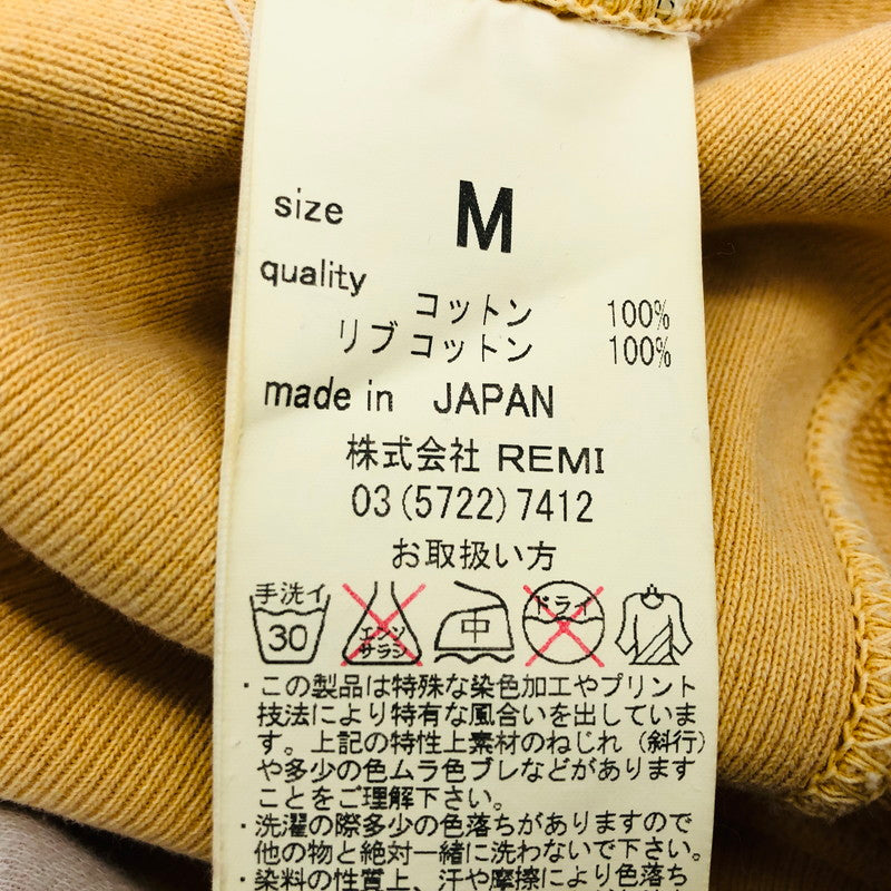 【現状渡し品】【メンズ】 REMI RELIEF レミレリーフ ロゴスウェット トレーナー 長袖 トップス 140-250305-hn-03-fur サイズ：M カラー：イエロー 万代Net店