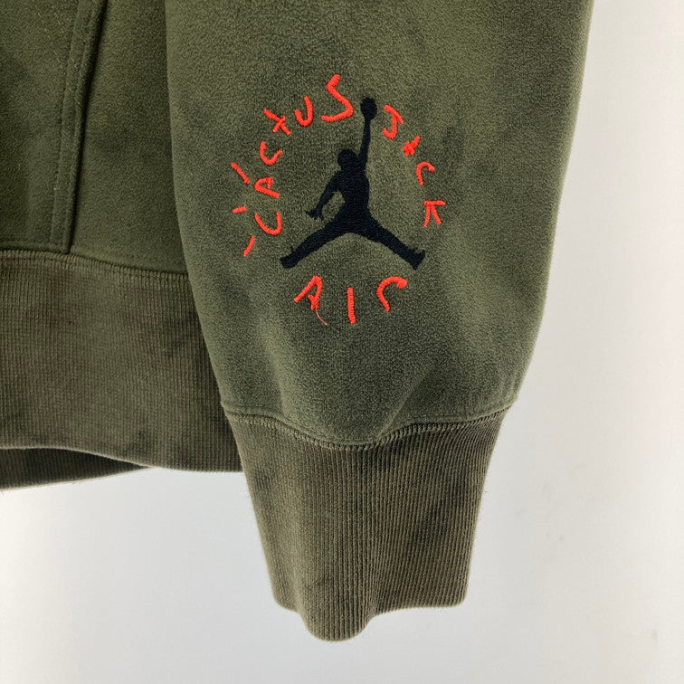 【中古品】【メンズ】 NIKE ナイキ × トラヴィススコット TRAVIS SCOTT CN3422-222 JORDAN WASHED SUEDE HOODIE フードジャケット パーカー  148-250225-OR-04-iwa サイズ：M カラー：カーキ系 万代Net店