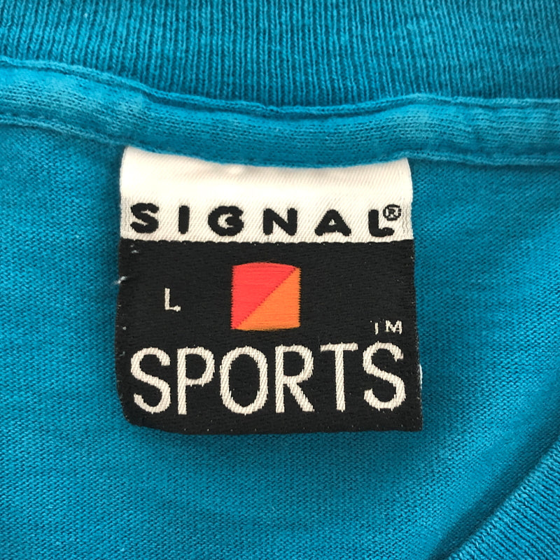 【中古品】【メンズ】 SIGNAL SPORTS シグナルスポーツ MANATEE PRINT S/S TEE マナティー Tシャツ 半袖 トップス 古着 ヴィンテージ 146-260615-rs-04-fur サイズ：L カラー：ライトブルー 万代Net店