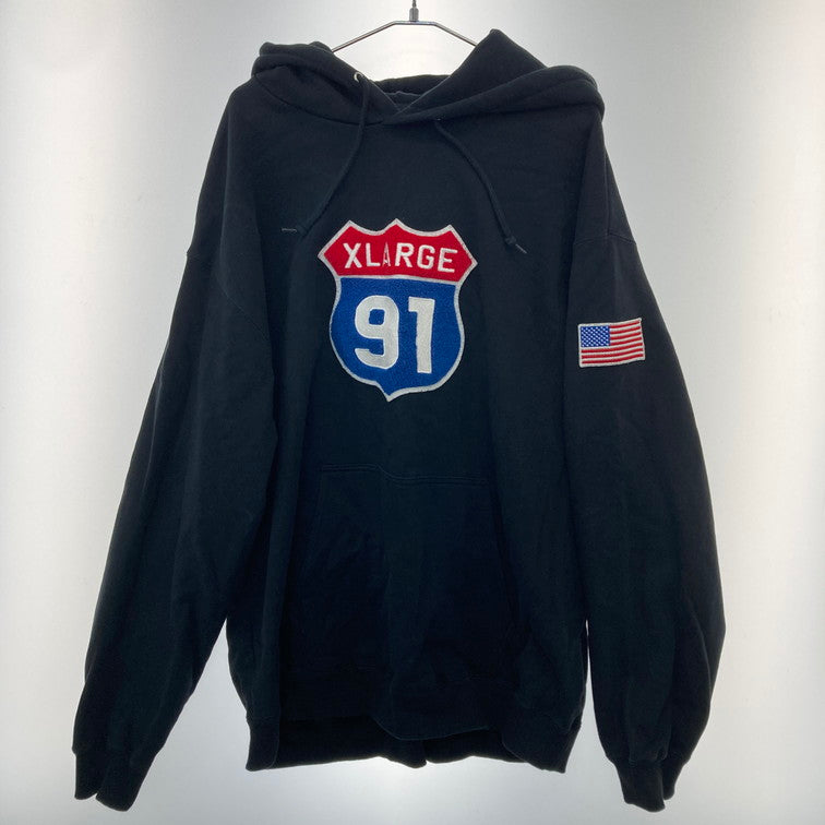 【中古品】【メンズ】 XLARGE エクストララージ 101234012023 HOODED SWATSHIRT フードジャケット フードパーカー パーカー 142-250225-OR-05-iwa サイズ：XL カラー：ブラック系 万代Net店