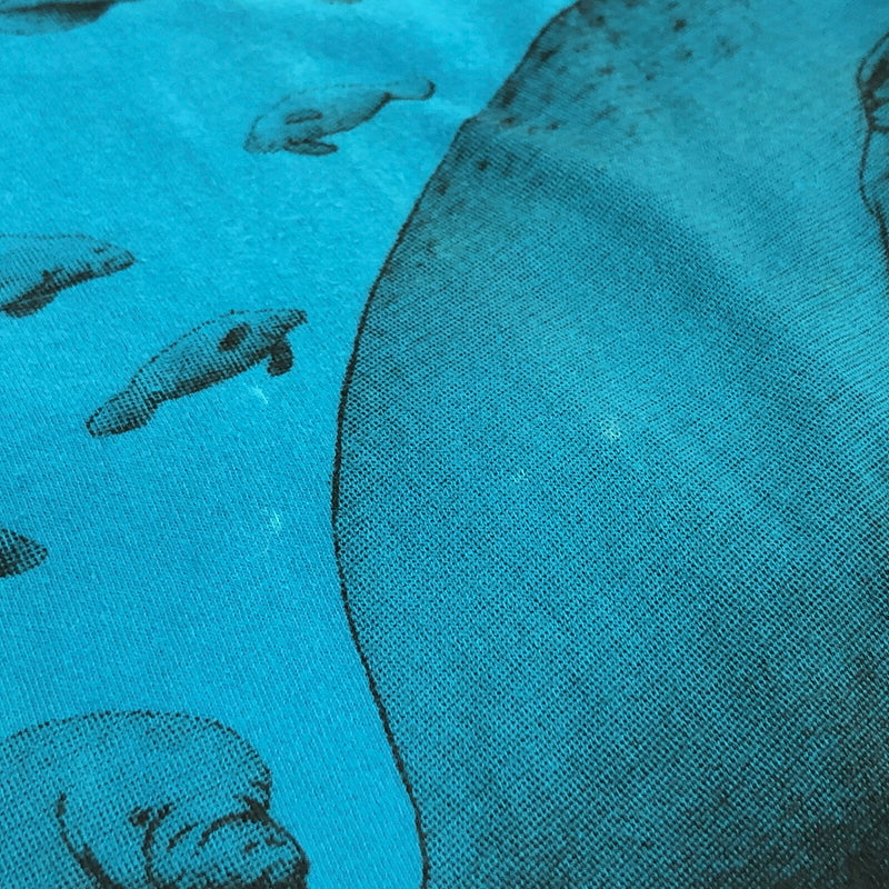 【中古品】【メンズ】 SIGNAL SPORTS シグナルスポーツ MANATEE PRINT S/S TEE マナティー Tシャツ 半袖 トップス 古着 ヴィンテージ 146-260615-rs-04-fur サイズ：L カラー：ライトブルー 万代Net店