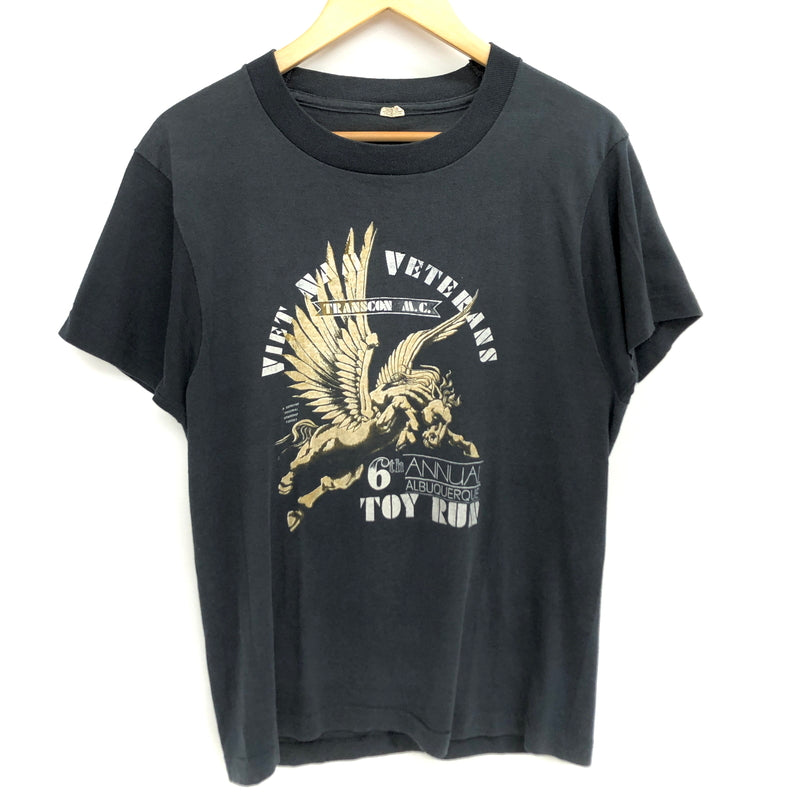【現状渡し品】【メンズ】 ANNUAL ALBUQUE TOY RUN 80S WING S/S TEE プリント Tシャツ 半袖トップス 古着 ヴィンテージ 146-260615-rs-03-fur サイズ：M カラー：ブラック 万代Net店