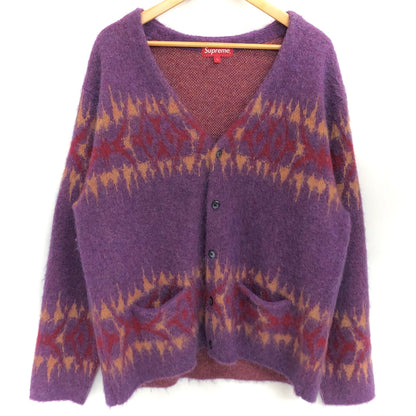 【中古品】【メンズ】 SUPREME シュプリーム 22AW ABSTRACT STRIPE CARDIGAN カーディガン ニット 長袖 トップス 149-260615-rs-05-fur サイズ：L カラー：パープル 万代Net店