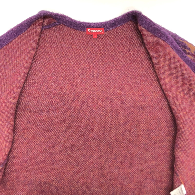 【中古品】【メンズ】 SUPREME シュプリーム 22AW ABSTRACT STRIPE CARDIGAN カーディガン ニット 長袖 トップス 149-260615-rs-05-fur サイズ：L カラー：パープル 万代Net店