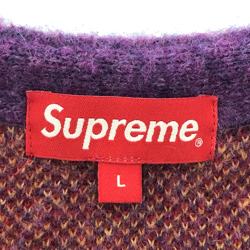 【中古品】【メンズ】 SUPREME シュプリーム 22AW ABSTRACT STRIPE CARDIGAN カーディガン ニット 長袖 トップス 149-260615-rs-05-fur サイズ：L カラー：パープル 万代Net店